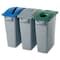 Rubbermaid Commercial Slim Jim Bottle/Can Recycling Top, Blue, 11.3" W/Dia, 4 PK RCP269288BECT - alternate 2